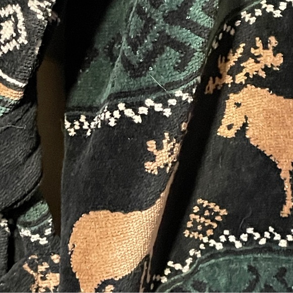 Roundtree & Yorke Vintage Long Heavyweight Cotton Robe Shawl Collar Self Tie - Picture 6 of 12